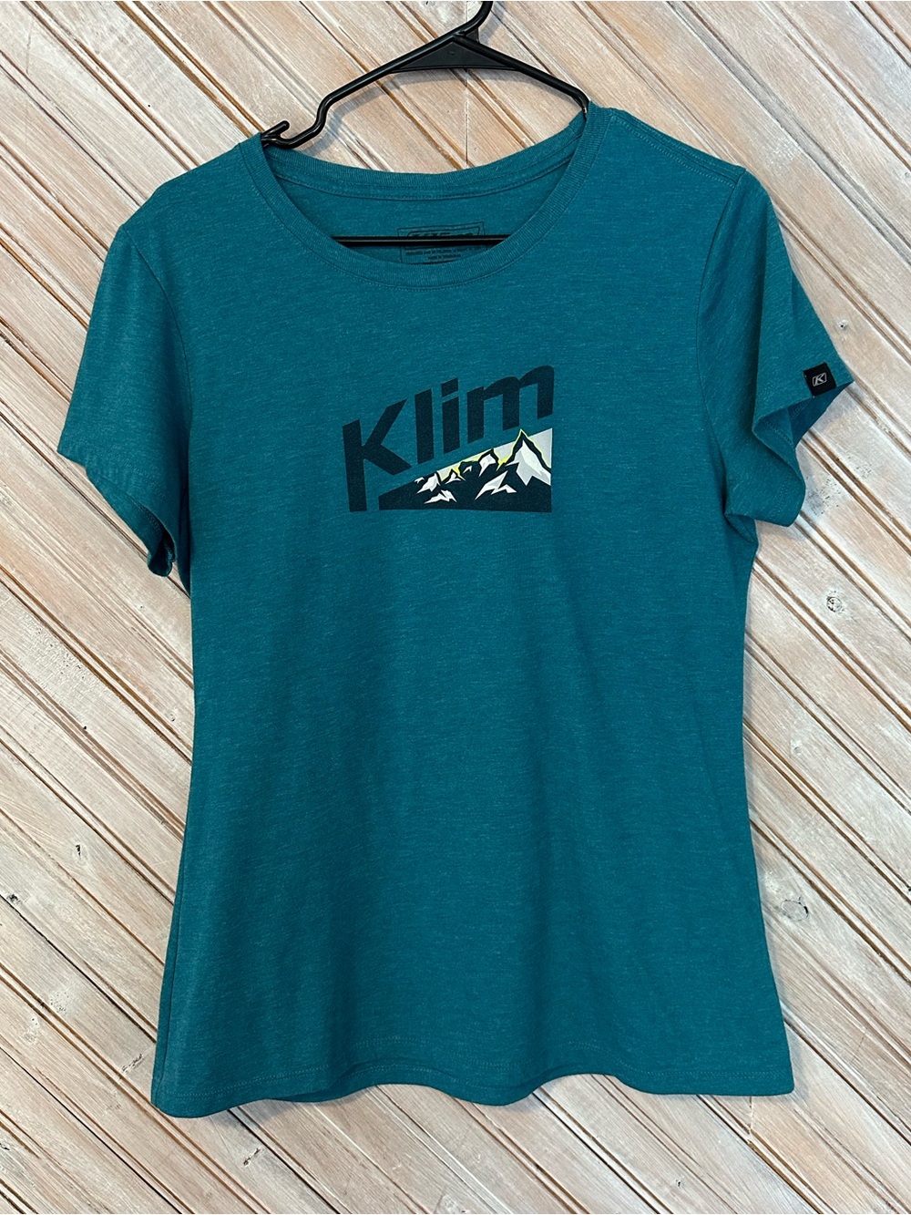Klim Teal Blue Chest Logo Short Sleeve Tee Shirt Outdoor Women’s Workwear Top